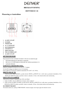Bruksanvisning Denver EC-34 Vekkerklokke