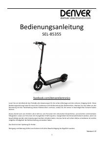 Bedienungsanleitung Denver SEL-85355 Elektroroller