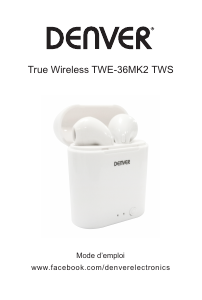Mode d’emploi Denver TWE-36MK2 Casque