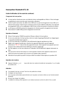 Mode d’emploi Denver BTL-50 Haut-parleur