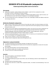 Bedienungsanleitung Denver BTS-63C Lautsprecher