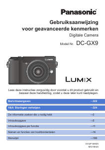 Handleiding Panasonic DC-GX9EF Lumix Digitale camera