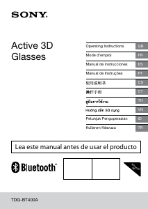 Manual Sony TDG-BT400A Óculos 3D