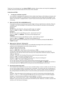 Bruksanvisning Aurora DT820P Räknemaskin