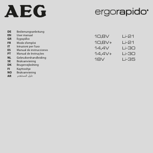 Bruksanvisning AEG AG3015SW ErgoRapido Støvsuger