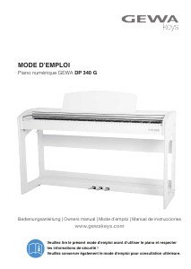 Mode d’emploi GEWA DP 340G Piano numérique