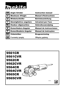 Bruksanvisning Makita 9562CVR Vinkelslip