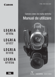 Manual Canon LEGRIA HF R18 Cameră video