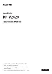 Handleiding Canon DP-V2420 LED monitor