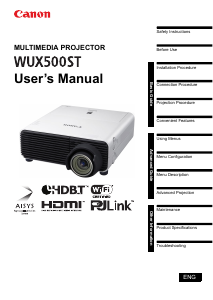 Handleiding Canon WUX500ST Beamer