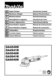 Kullanım kılavuzu Makita GA4541R Avuç taşlama makinesi