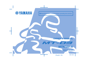 Handleiding Yamaha MT-03 (2016) Motor