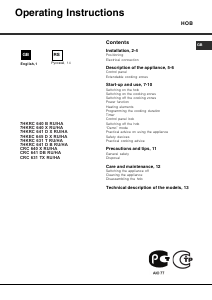 Handleiding Hotpoint-Ariston RC 631 TIRFH Kookplaat