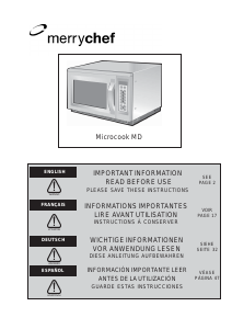 Bruksanvisning Merrychef MD1800 microcook Mikrovågsugn