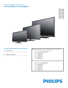 Manual de uso Philips 50PFL1908 Televisor de LED