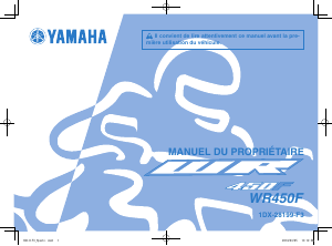 Mode d’emploi Yamaha WR450F (2015) Moto