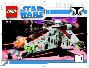 Handleiding Lego set 7676 Star Wars Republic attack gunship