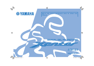 Manual de uso Yamaha Xenter 150 (2016) Scooter