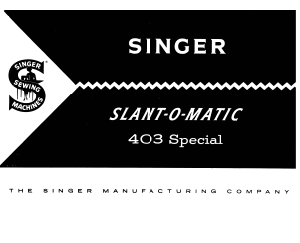 Manual Singer 403 Sewing Machine