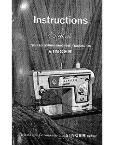 Manual Singer 476 Stylist Sewing Machine