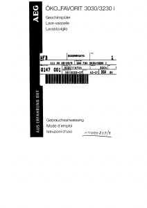 Mode d’emploi AEG FAV3230I-M Lave-vaisselle