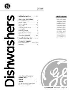 Handleiding GE GSD2000J04WW Vaatwasser
