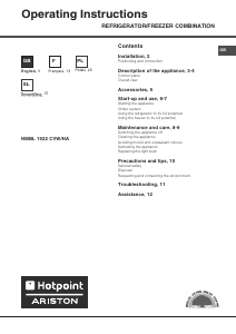 Instrukcja Hotpoint-Ariston NMBL 1922 CVW/HA Lodówko-zamrażarka