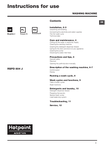 Instrukcja Hotpoint-Ariston RSPD 804 JB EU Pralka