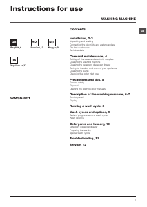 Handleiding Hotpoint-Ariston WMSG 601 EU Wasmachine