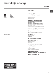 Instrukcja Hotpoint-Ariston RPG 724 JX PL Pralka
