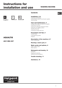 Manuale Hotpoint-Ariston AQ113DA 697 EU/A Aqualtis Lavatrice