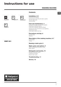 Manual Hotpoint-Ariston WMF 601 EU Mașină de spălat