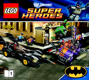 Handleiding Lego set 6864 Super Heroes Batmobiel en de Two-Face Chase
