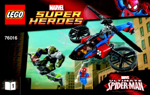 Manual de uso Lego set 76016 Super Heroes Rescate en el helicóptero Araña