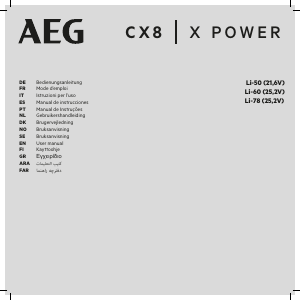 Käyttöohje AEG CX8-60TME X Power Pölynimuri