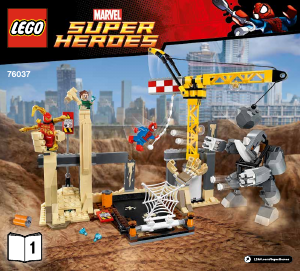 Manual Lego set 76037 Super Heroes Rhino and Sandman super villain team-up