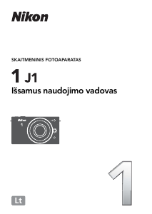 Vadovas Nikon 1 J1 Skaitmeninis fotoaparatas