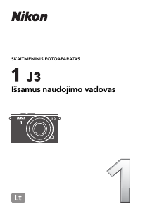 Vadovas Nikon 1 J3 Skaitmeninis fotoaparatas