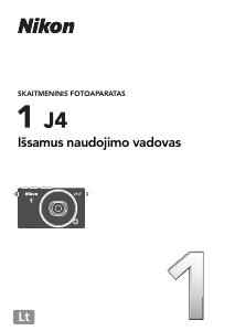 Vadovas Nikon 1 J4 Skaitmeninis fotoaparatas