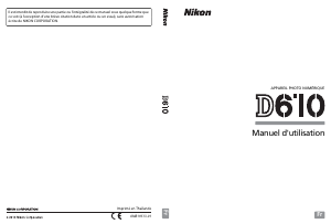 Mode d’emploi Nikon D610 Appareil photo numérique