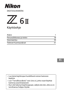 Käyttöohje Nikon Z 6II Digitaalikamera