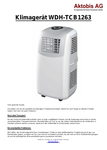 Bedienungsanleitung Aktobis WDH-TCB1263 Klimagerät