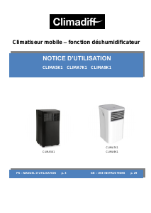 Mode d’emploi Climadiff CLIMA9K1 Climatiseur