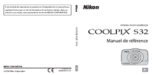 Mode d’emploi Nikon Coolpix S32 Appareil photo numérique