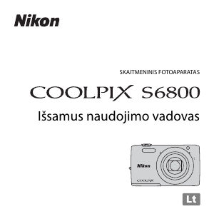 Vadovas Nikon Coolpix S6800 Skaitmeninis fotoaparatas