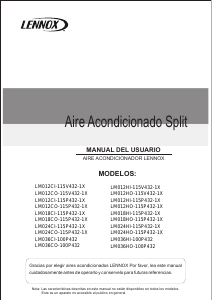 Manual de uso Lennox LM018CO-115P432-1X Aire acondicionado