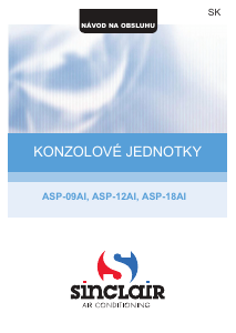 Návod Sinclair ASP-18AI Klimatizácia