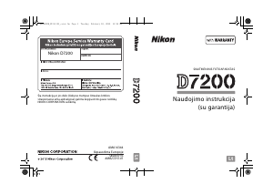 Vadovas Nikon D7200 Skaitmeninis fotoaparatas