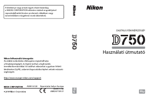 Használati útmutató Nikon D750 Digitális fényképezőgép