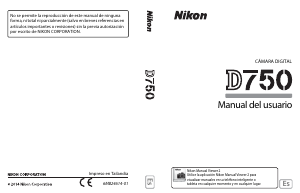 Manual de uso Nikon D750 Cámara digital